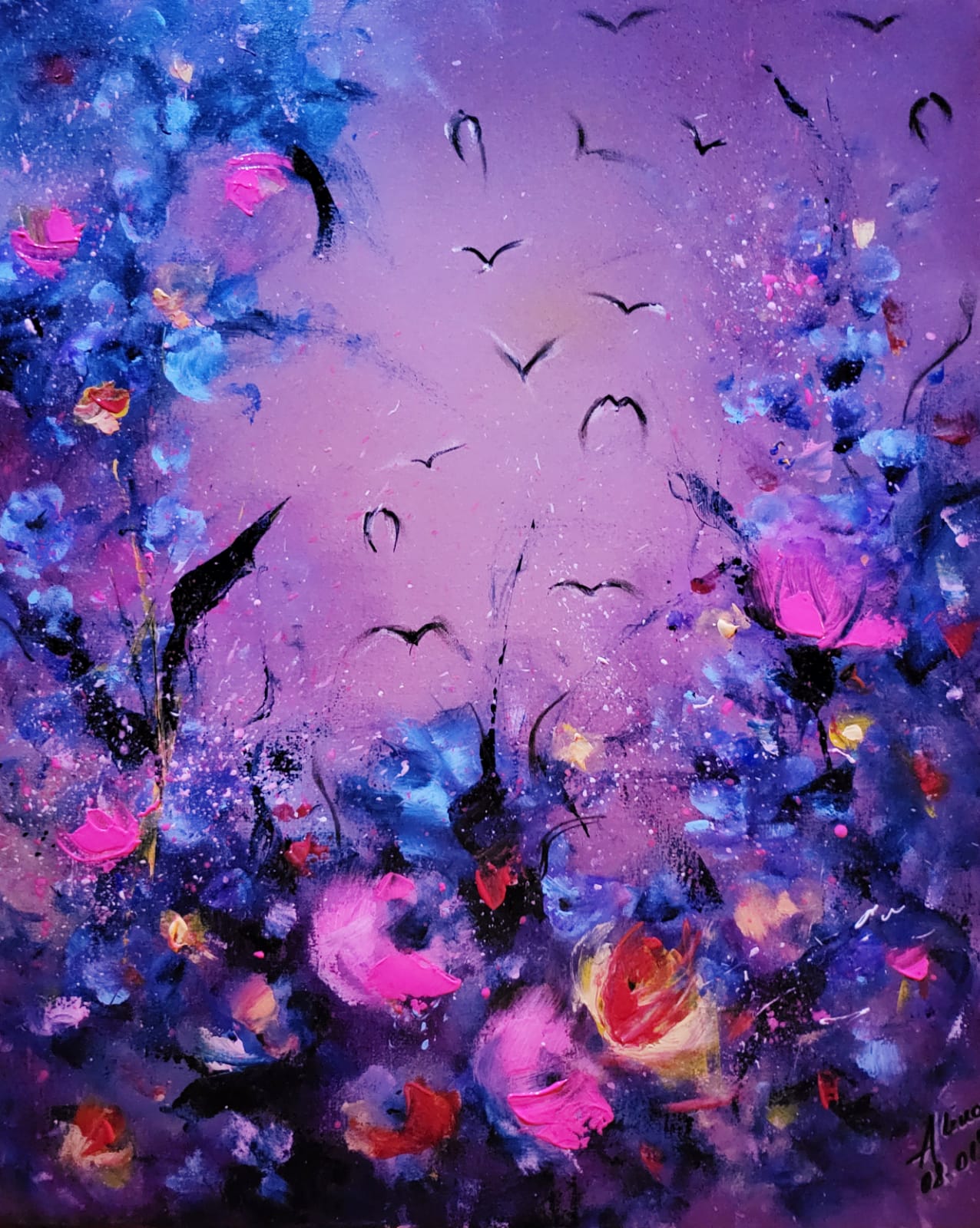 ArteDiAlina.com painting: Birds are back